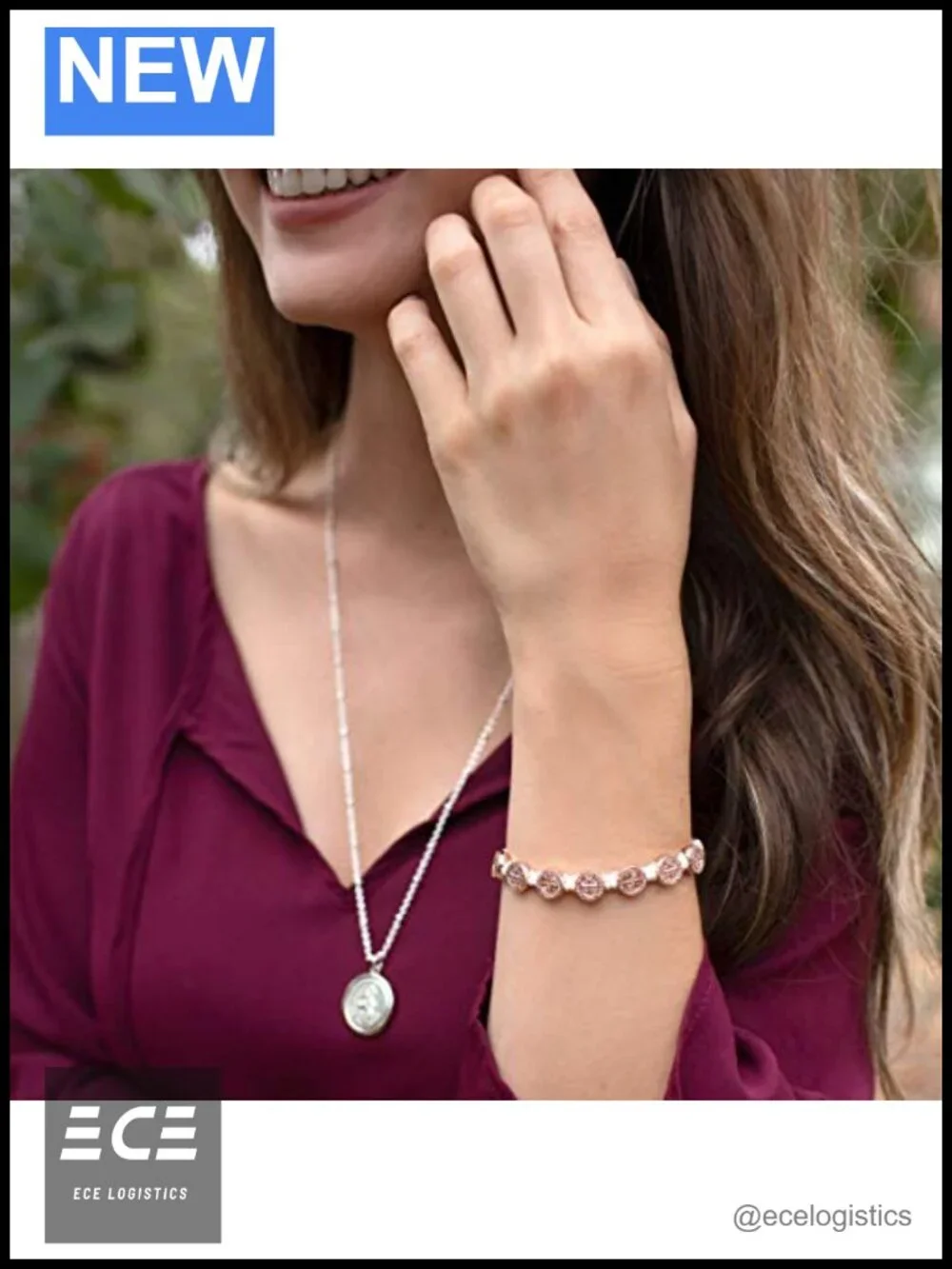 Rose Gold-Tone Medal Blessing Bracelet Set White Cording Adjustable